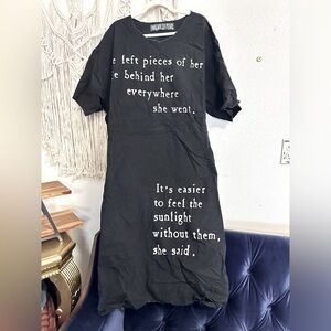 Magnolia Pearl Baggy Distressed Cotton Black Story Dress OS Gently Worn 2/3 x